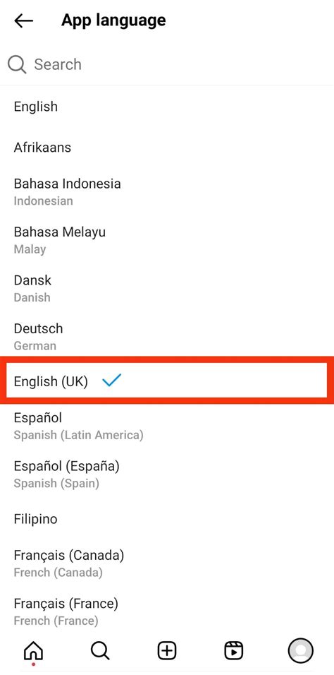 Instagram Language