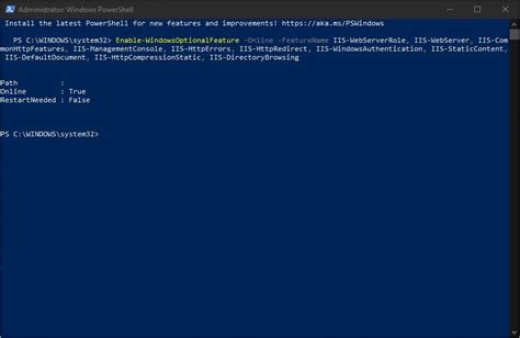 Install IIS Using PowerShell
