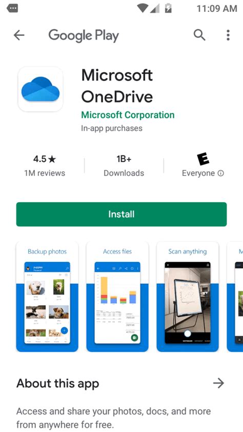 Install OneDrive on Android