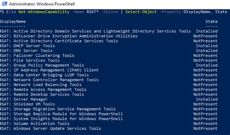 Install RSAT Using Windows Powershell