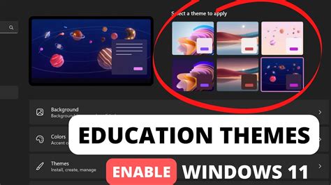 Install Windows 11 education themes