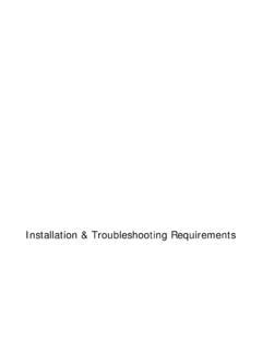 Installation Requirements and Troubleshooting