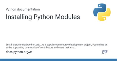 Installing Additional Python Modules