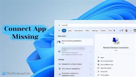 Installing Connect App In Windows 11