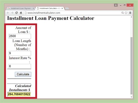 Installment Loan Monthly Payment Calculator