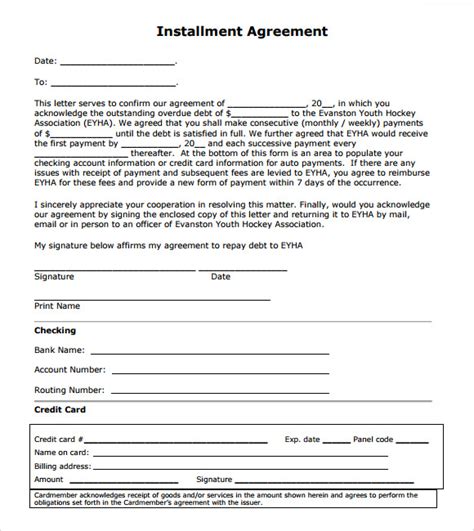 Installment Payment Contract Template