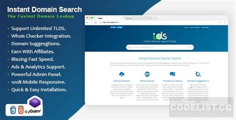Instant Domain Search Script