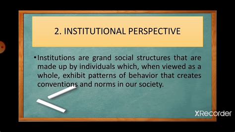 Institutional Perspective Of Community