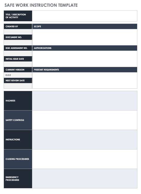Instruction Sheet Template Word