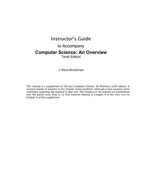 Instructor Guide Computer Science