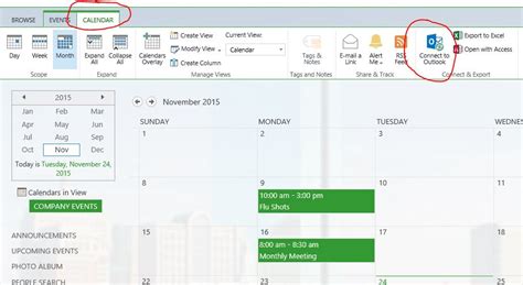 Integrate Sharepoint Calendar With Outlook