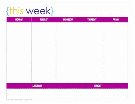 Intel Compressed Work Week Calendar Printable