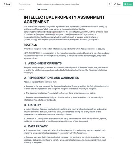 Invention Assignment Agreement Template