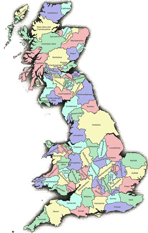 Digital UK Simple County Administrative map 5,000,000 scale. Royalty