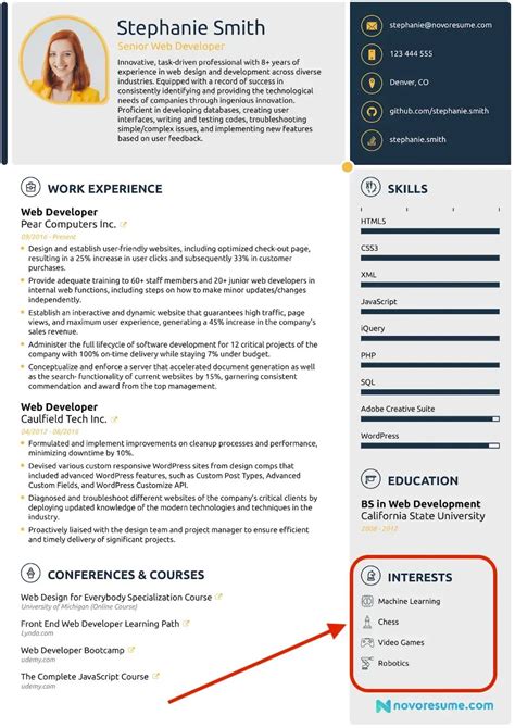 Interests To Put On A Resume