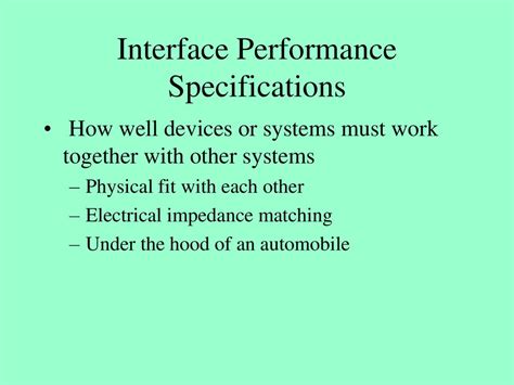 Interface and performance