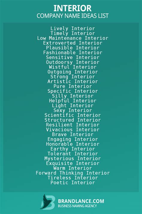 Interior Company Name List