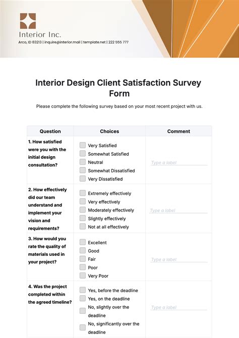 Interior Design Survey Questions