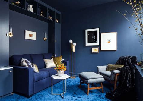 Interior Design in Navy Blue and Dark Blue Color