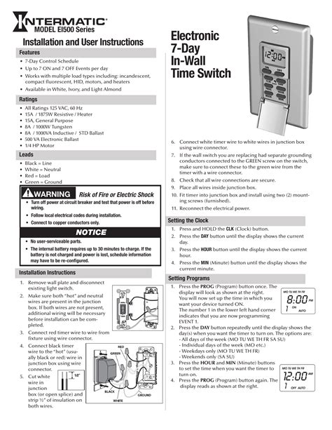 Mastering Your Home's Lighting System with these Intermatic Timer Switch Instructions