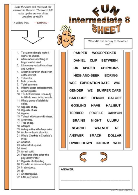Intermediate English Worksheets