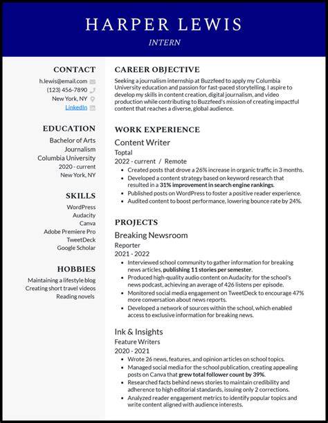 Intern Objective Resume