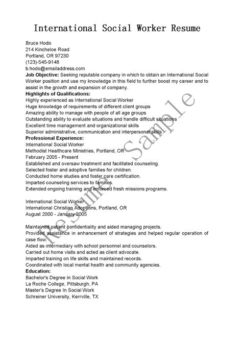 Medical Social Worker Resume Sample Worker Resumes LiveCareer