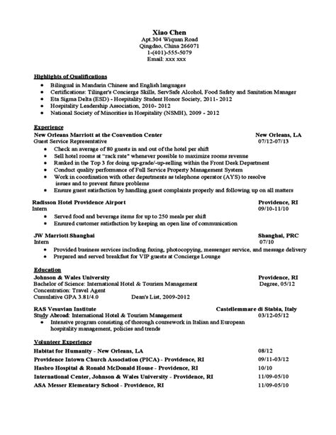 International Student Resume Sample