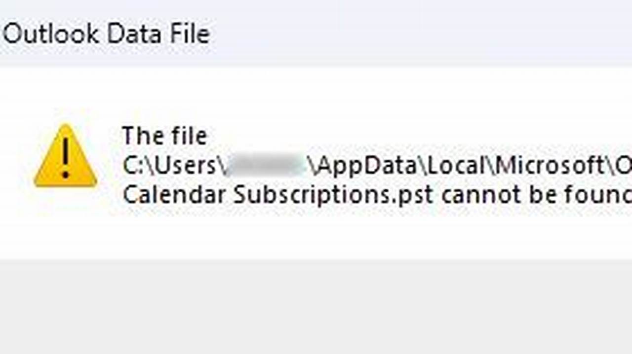 Internet Calendar Subscriptions Pst Cannot Be Found