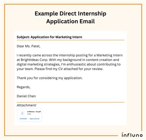 Internship Application Email