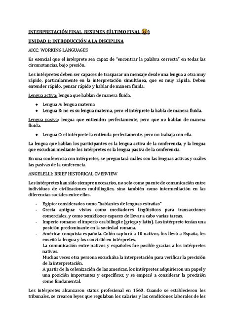 Interpretación final