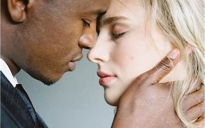 Interracial Couple Kissing