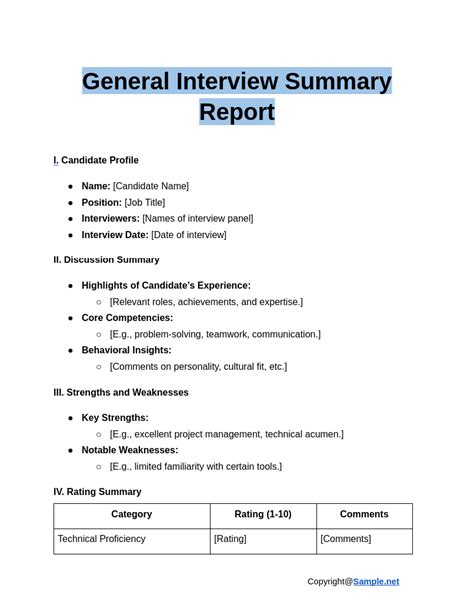 Interview Summary Template Gif