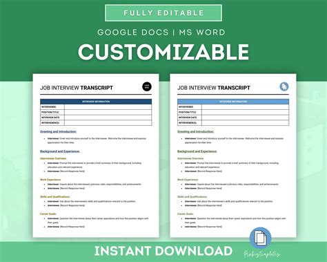 Interview Transcript Template Google Docs
