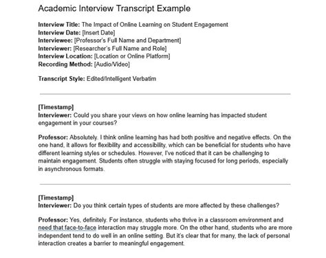 Interview Transcript Template Google Docs