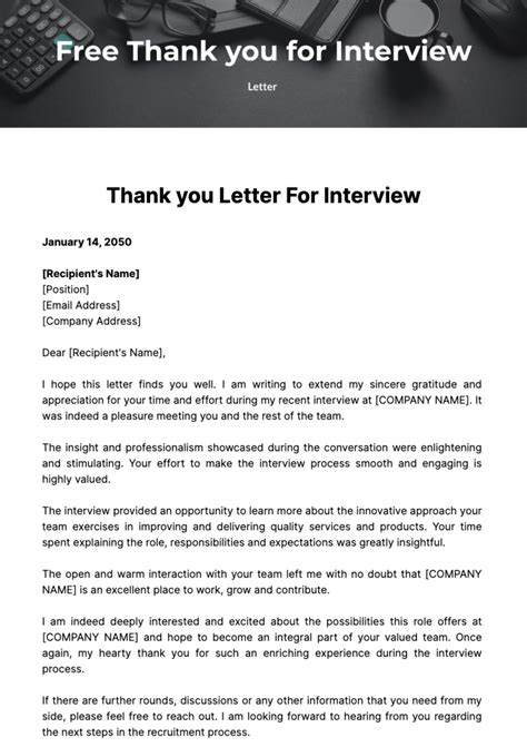 13+ Sample Interview Thank You Letters DOC, PDF