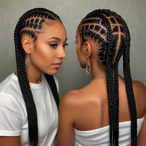 Intricate Geometric Cornrow Patterns