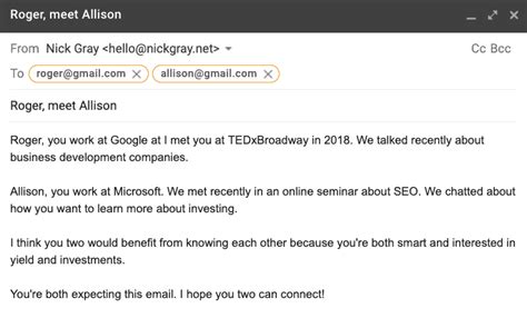 Introduce Someone Via Email Sample