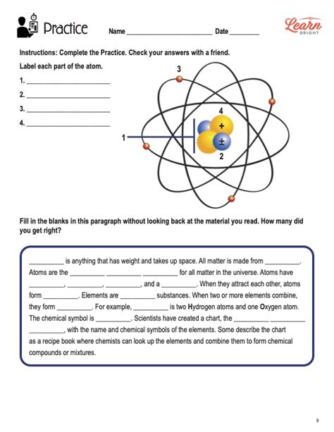 Introduction To Atoms Worksheet