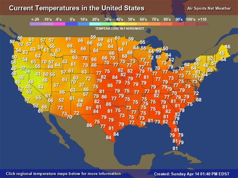 current temperature map of the United States