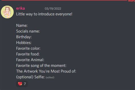 Introduction Discord Template