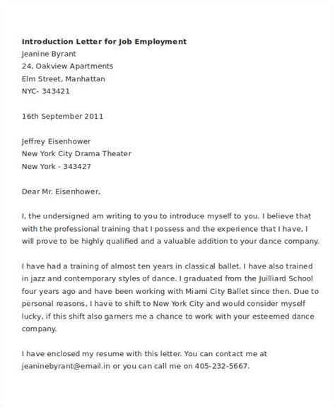 Letter for New Job