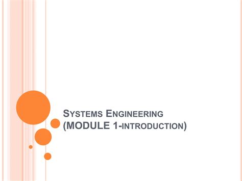 Introduction To Systems Engineering