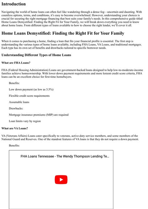 Introduction to Home Loans for Dummies