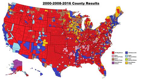 MAP 2016 Election Map By County
