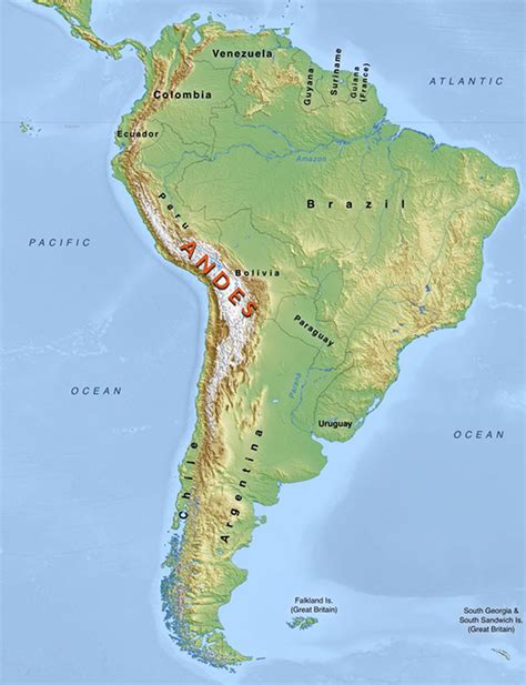 MAP Andes Mountain