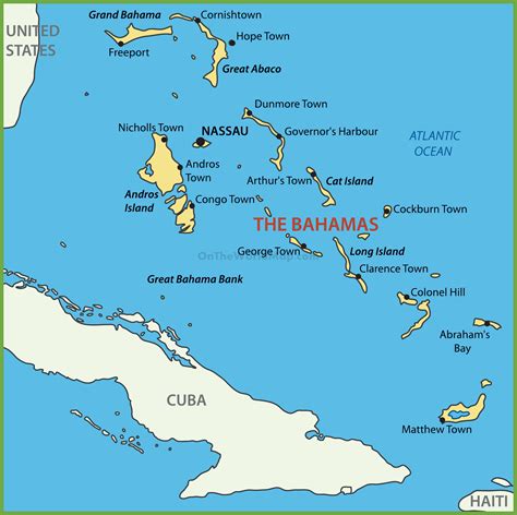 MAP Bahamas On Map Of World