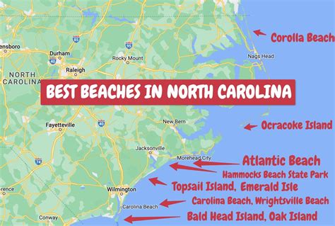 MAP Beaches In North Carolina Map