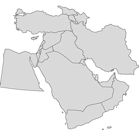 Blank Map of Middle East