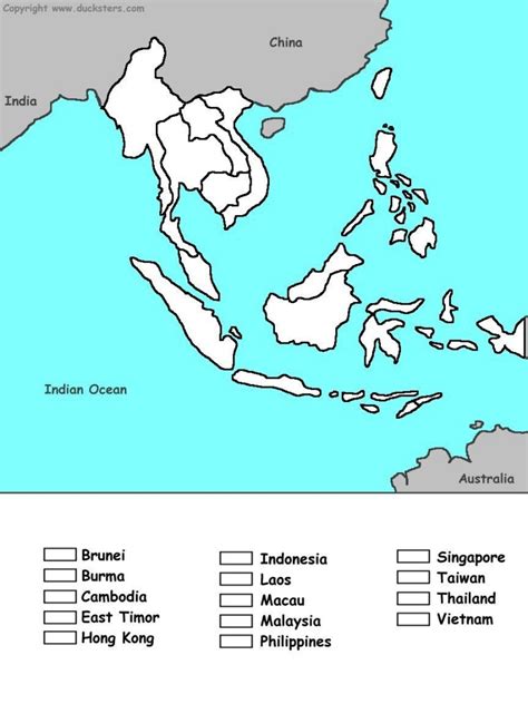MAP Blank Map Of Southeast Asia